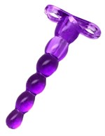Фиолетовый анальный конус из 5 шариков - 16 см. - фото 154627