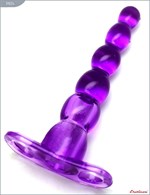 Фиолетовый анальный конус из 5 шариков - 16 см. - фото 154628