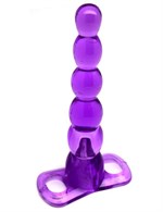 Фиолетовый анальный конус из 5 шариков - 16 см. - фото 154625