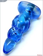 Голубая анальная вибропробка - 9 см. - фото 1165932