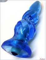 Голубая анальная вибропробка - 9 см. - фото 1165933