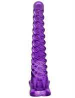 Фиолетовый анальный конус со спиралевидным рельефом - 16 см. - фото 180051