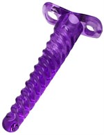 Фиолетовый анальный конус со спиралевидным рельефом - 16 см. - фото 180052