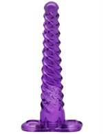 Фиолетовый анальный конус со спиралевидным рельефом - 16 см. - фото 180050