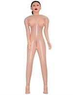 Надувная секс-кукла «Брюнетка» с длинными волосами и 3 отверстиями - фото 154688