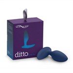 Синяя анальная пробка для ношения Ditto с вибрацией и пультом ДУ - 8,8 см. - фото 1395128