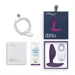 Фиолетовая анальная пробка для ношения Ditto с вибрацией и пультом ДУ - 8,8 см. - фото 80352