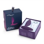 Фиолетовая анальная пробка для ношения Ditto с вибрацией и пультом ДУ - 8,8 см. - фото 80351