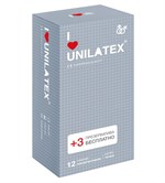 Презервативы с точками Unilatex Dotted - 12 шт. + 3 шт. в подарок - фото 1395268