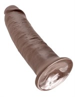 Коричневый фаллос-гигант 10  Cock - 25,4 см. - фото 155205