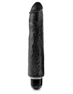 Чёрный вибратор-реалистик 10  Vibrating Stiffy - 30,5 см. - фото 155239