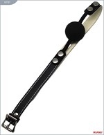 Чёрный силиконовый кляп с фиксацией черными кожаными ремешками - фото 155302