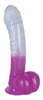 Прозрачно-фиолетовый гелевый фаллоимитатор Ready Mate - 19 см. - фото 80630