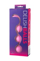 Розовые тройные вагинальные шарики из силикона DELISH BALLS - фото 80732