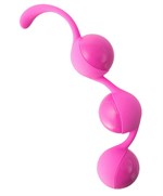 Розовые тройные вагинальные шарики из силикона DELISH BALLS - фото 80730