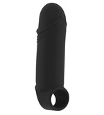 Чёрная удлиняющая насадка Stretchy Thick Penis Extension No.35 - 15,2 см. - фото 137279