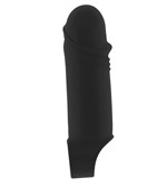 Чёрная удлиняющая насадка Stretchy Thick Penis Extension No.35 - 15,2 см. - фото 137278