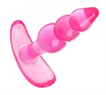 Розовая анальная пробка Bubbles Bumpy Starter - 11 см. - фото 156334