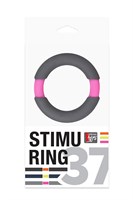 Серое эрекционное кольцо NEON STIMU RING 37MM GREY/PINK 64913 - фото 137556