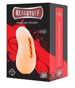 Телесный мастурбатор с удобным углублением под пальцы REALSTUFF MASTURBATOR FLESH - фото 194046