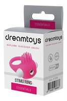 Розовое эрекционное кольцо с щеточкой Silicone Stimu Ring 65007