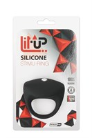 Чёрное эрекционное кольцо LIT-UP SILICONE STIMU RING 8 - фото 81224