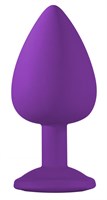 Большая фиолетовая анальная пробка Emotions Cutie Large с прозрачным кристаллом - 10 см. - фото 1395778