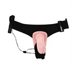 Женский страпон с вибрацией и вагинальной пробкой Ultra Passionate Harness - 18 см. - фото 1395801