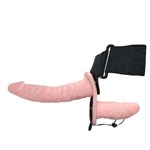 Женский страпон с вибрацией и вагинальной пробкой Ultra Passionate Harness - 18 см. - фото 1395803