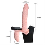Женский страпон с вибрацией и вагинальной пробкой Ultra Passionate Harness - 18 см. - фото 1395806