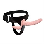 Женский страпон с вибрацией и вагинальной пробкой Ultra Passionate Harness - 18 см. - фото 1395800