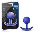 Синяя анальная пробка для ношения Performance Wearable Vibro Plug - 8,4 см. - фото 156859