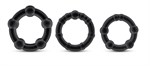 Набор из 3 чёрных эрекционных колец Stay Hard Beaded Cockrings - фото 1361427