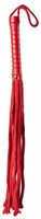 Красная веревочная плеть с ручкой из полиуретана Cotton String Flogger - 50 см. - фото 193050
