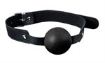 Силиконовый кляп-шар с ремешками из полиуретана Solid Silicone Ball Gag - фото 1395850