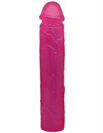 Ярко-розовый гелевый фаллоимитатор - 24 см. - фото 157003