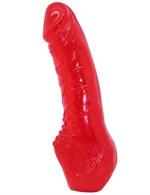 Красный гелевый фаллоимитатор с утолщением - 20,6 см. - фото 81440