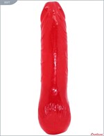 Красный гелевый фаллоимитатор с утолщением - 20,6 см. - фото 157021