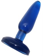 Синяя гелевая анальная пробка - 16 см. - фото 157036