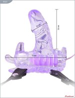 Фиолетовый клиторальный стимулятор-бабочка с 7 режимами вибрации - фото 157084