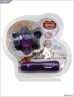 Фиолетовый клиторальный стимулятор-бабочка с 7 режимами вибрации - фото 157085