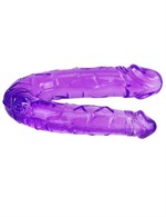 Фиолетовый двусторонний фаллоимитатор - 29,8 см. - фото 1410022