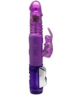 Фиолетовый вибратор с ротацией и функцией Up Down - 24 см. - фото 157159
