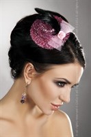 Блестящая розовая шляпка с розочкой - фото 55365