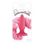 Розовая анальная пробка с нежно-розовым хвостом Unicorn Tails Pastel Pink - фото 55454