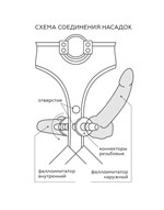 Кожаный пояс харнесс премиум класса WOMAN SIMPLEX (S) с 3 насадками 67384