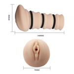 Мастурбатор-вагина с утягивающими кольцами Rossi Flesh 3D - фото 1396308