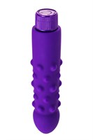 Фиолетовый вибратор с шишечками - 17 см. - фото 158612