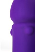 Фиолетовый вибратор с утолщением посередине и клиторальным зайчиком - 18 см. - фото 1361650