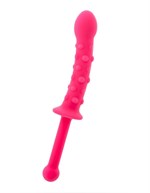 Розовый анальный фаллоимитатор с длинной рукоятью - фото 161356